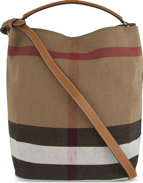 burberry medium ashby bucket bag saddle brown|Burberry Ashby Medium Canvas Bucket Bag in Brown .